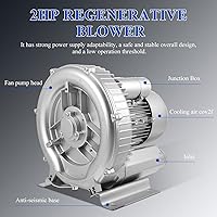 Vista 8 de Bombas de peces para acuarios, ventilador de acuario, agua salada, soplador de tanque de peces para estanques pequeños, plata