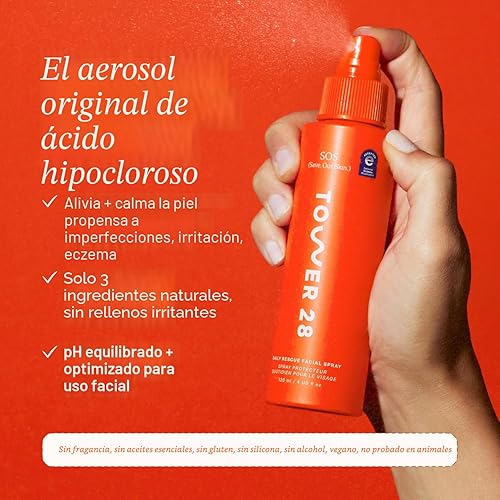 Miniatura 2 de Tower 28 SOS Daily Rescue Facial Spray para Piel Sensible, Spray de Ácido Hipocloroso Ayuda a Reducir Visiblemente la Apariencia de Enrojecimiento
