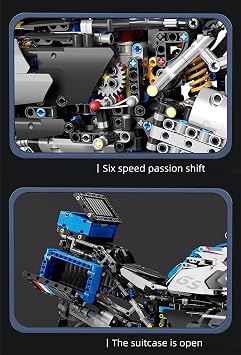 JOMIOD Motorcycle Building Block, 2369 Pieces 1:5 Technology Racing Motorcycle Model for BMW R1250 GS, MOC Superbike Gift Building Brick Construction Toy for Kid Adult