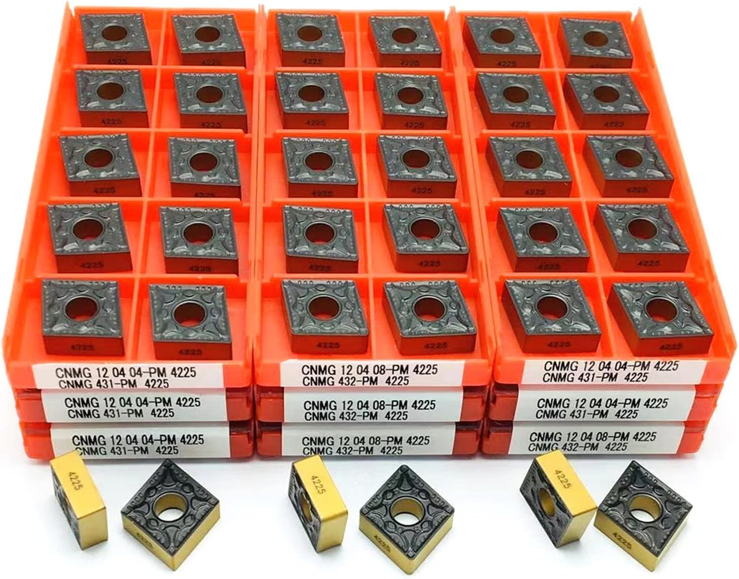 Carbide Milling Cutter Turning Insert CNMG120404 PM 4225 CNMG120408 PM 4225 Carbide External Turning Tool CNC Machine Tool Milling Cutter Tool (Color : CNMG120404 PM 4225)