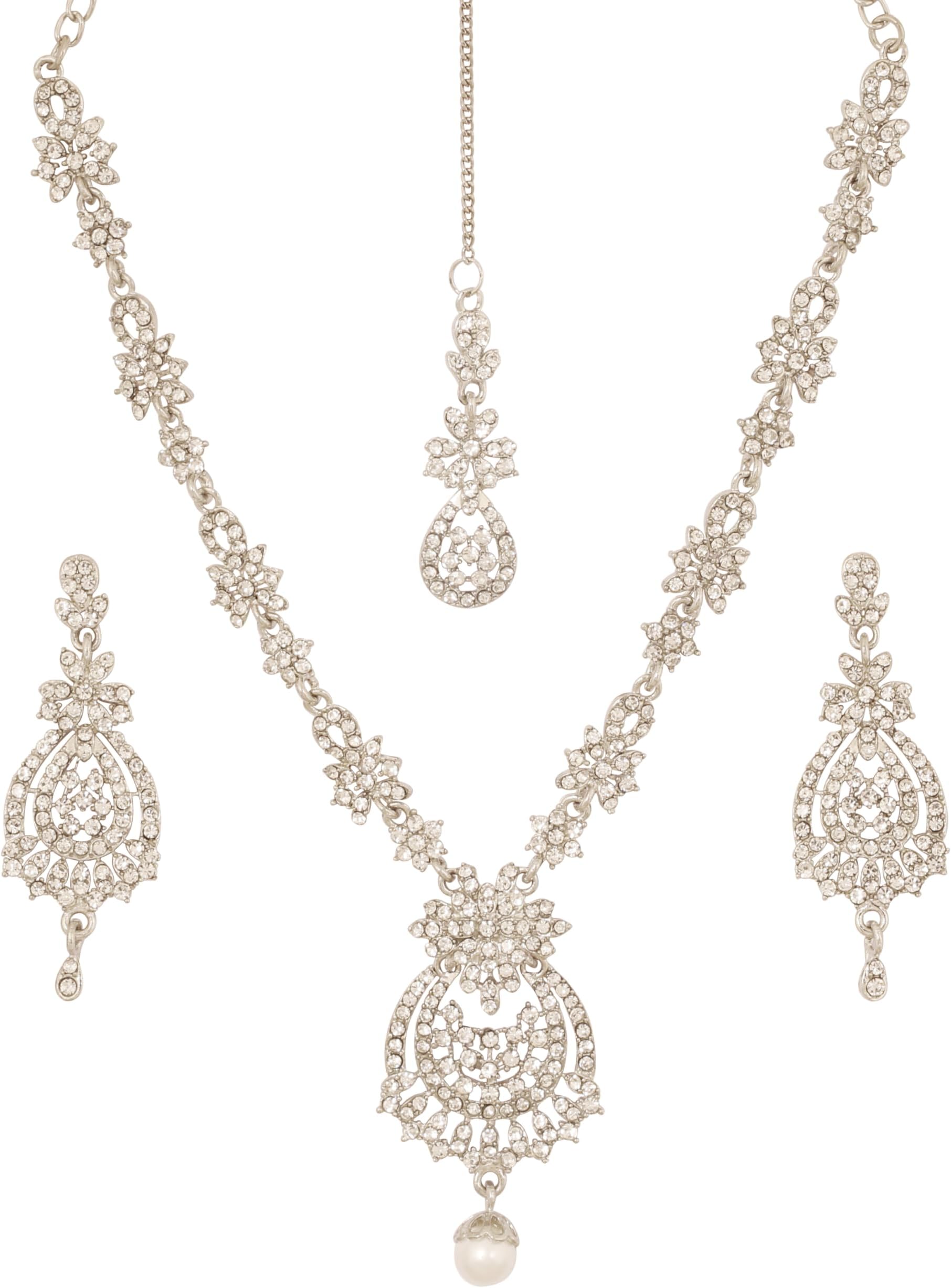 Indian jewelry sets for women maang tikka wedding guest gold necklace bollywood jewellery set pageant elegant prom bride accessories western crystal chunky rhinestone necklaces