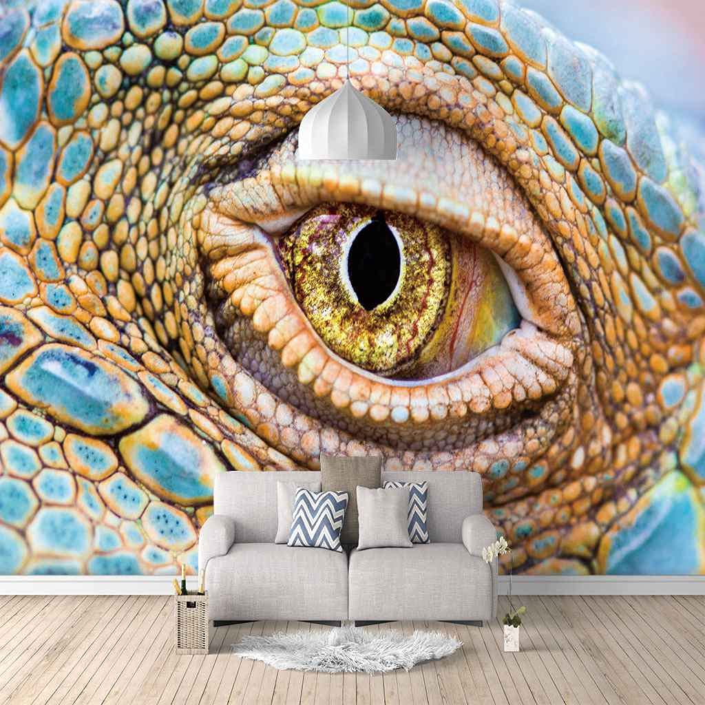 Papier Peint Yeux D'Animaux Bleus Poster Chambre Filles 3D