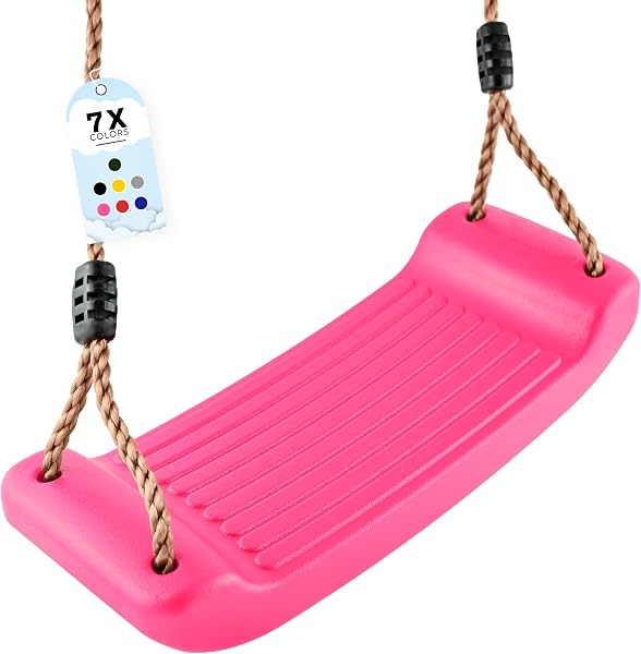 GO!elements - Altalena da giardino per bambini, per interni ed esterni, regolabile in altezza, antiscivolo, colore: rosa - 1