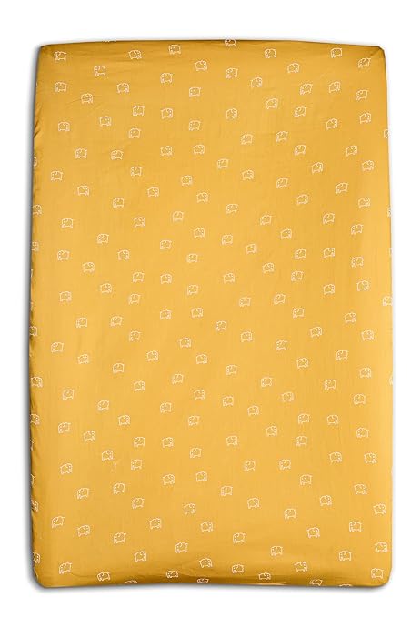 Sadora Baby Changing Mat Cover, Soft Prints and Colours, Premium 100% Cotton, to Brighten your Nursery, Machine Washable, Diaper Changing Pad, Protector Cradle, Fitted Sheet to fit 84 x 52 x 13 cm, Elephant
