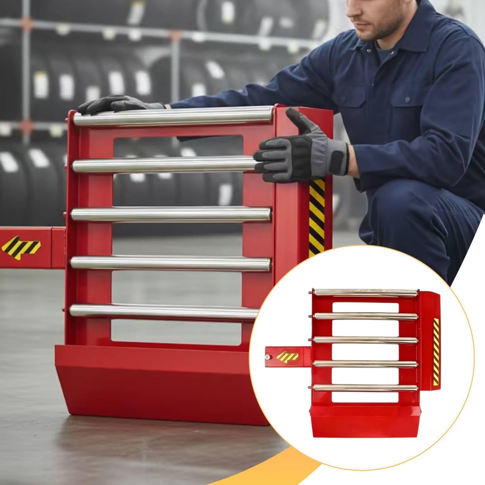 Base per Smontagomme con Ruote, Piastra di Supporto Alta E Portatile per Macchina Smontagomme, Rosso