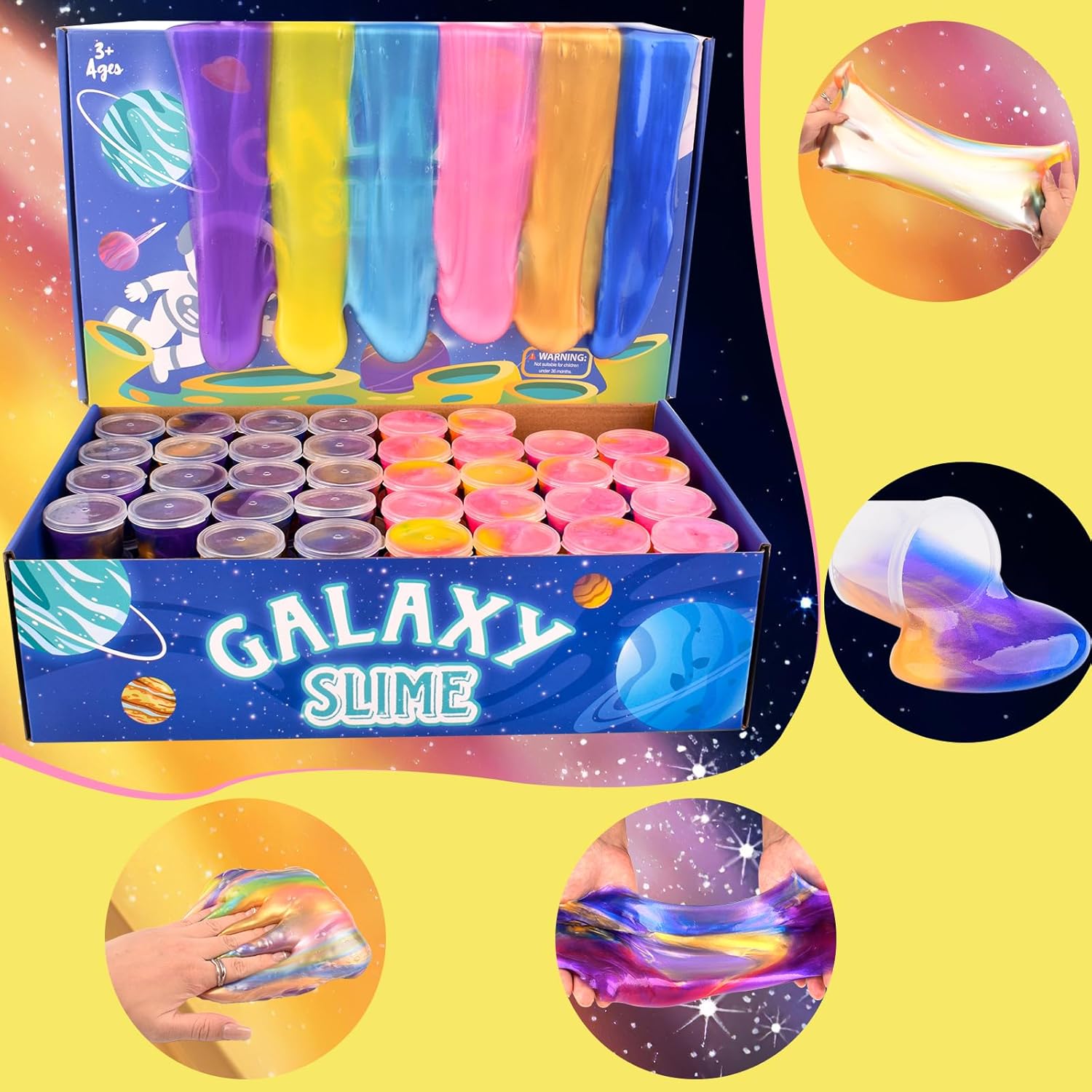 Galaxy Slime Party Favors for Kids – 116 Pack Colorful Slime Toys, Goodie Bag Stuffers, Birthday Party Supplies, Classroom Rewards, Stocking Stuffers for Boys & Girls