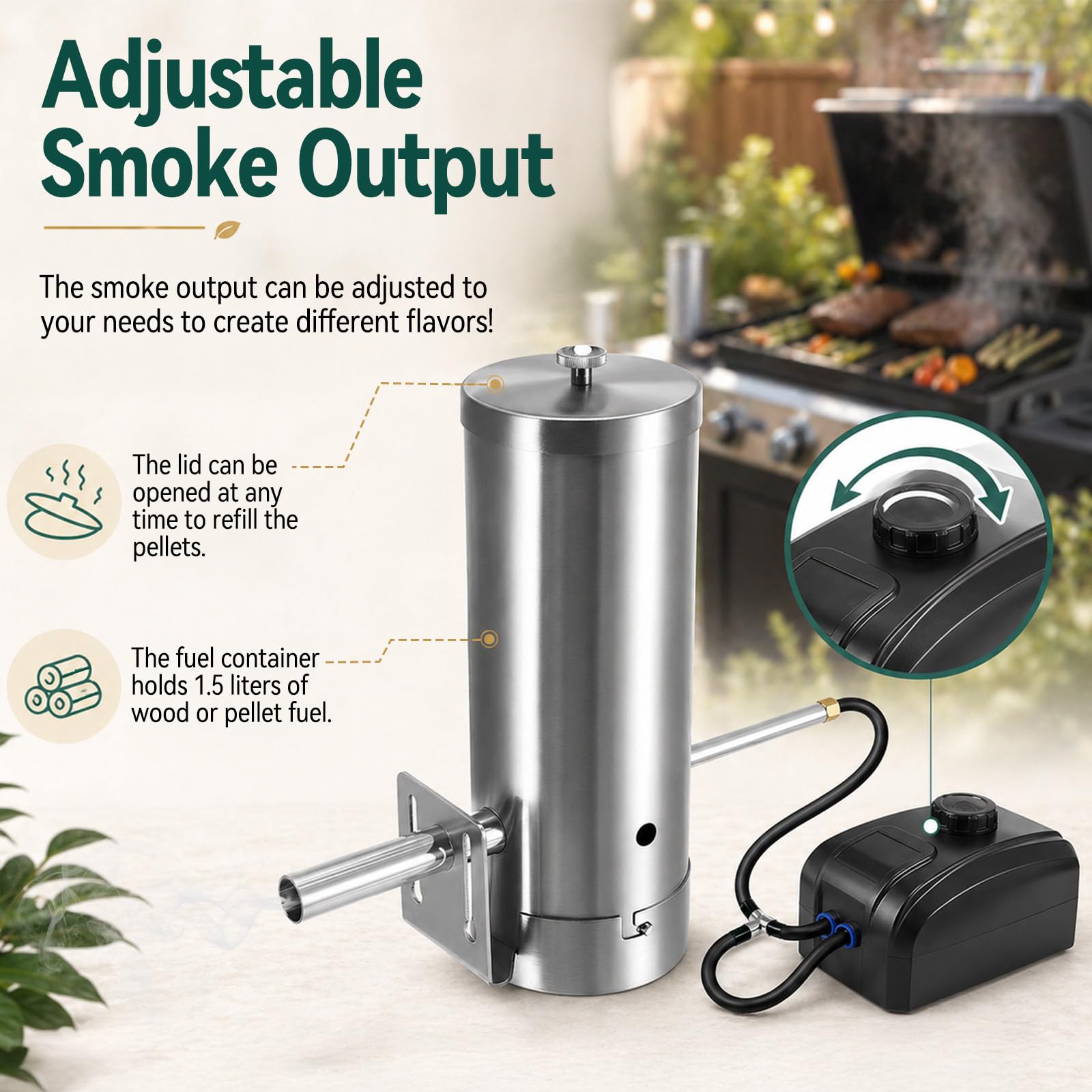 Kaltrauchgenerator Edelstahl, Kaltrauchschnecke für Smoker, Grill und Räucherofen, Räucherspirale für Fisch, Fleisch, Käse und Gemüse, langlebiger Kaltrauch Rauchgenerator