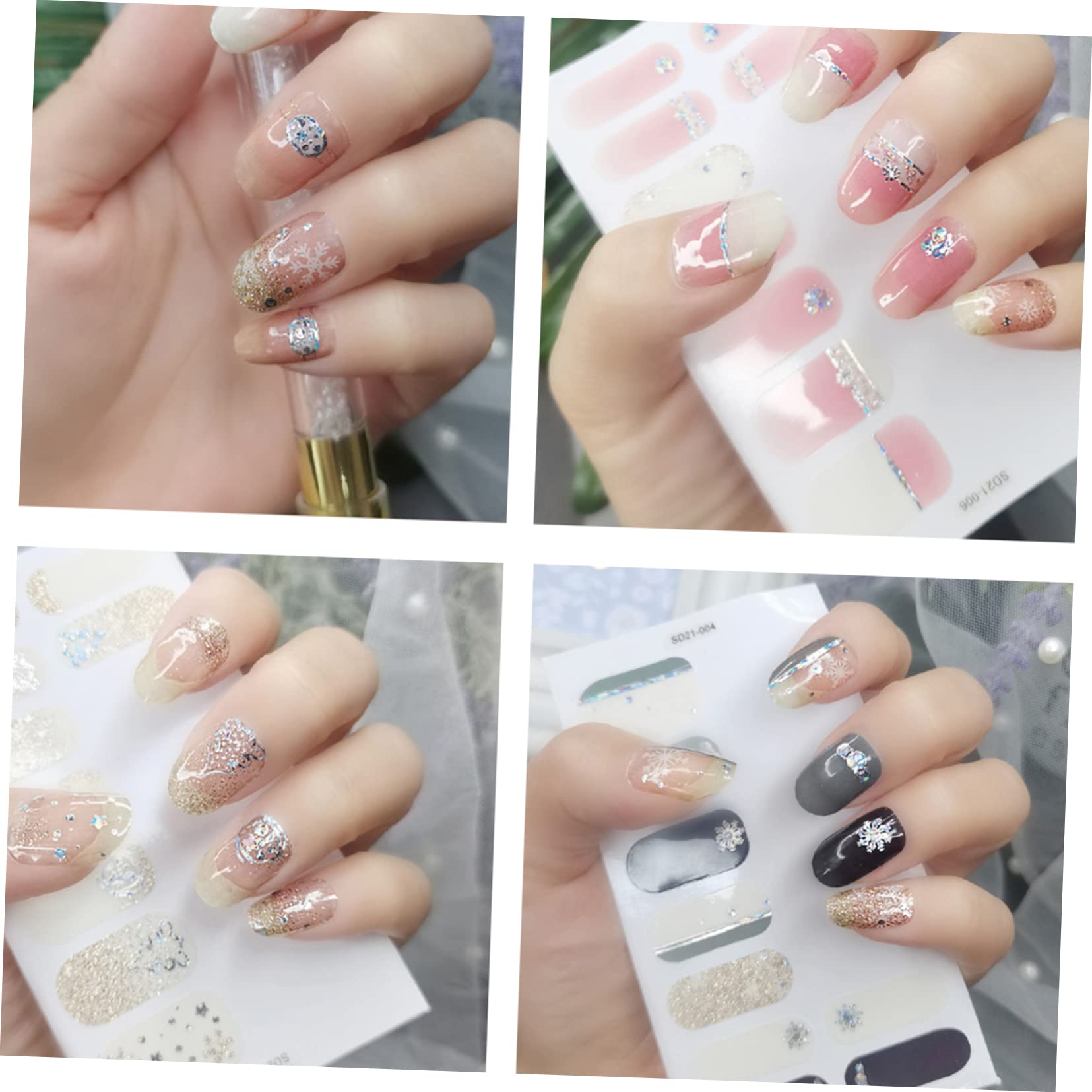 PACKOVE 5 Set Sticker Unghie Adesivi Per Nail Art Con Design Delicati Per Decorazioni Unghie Te Adesivi Autoadesivi Per Adatti Tipi 6 Fogli*5