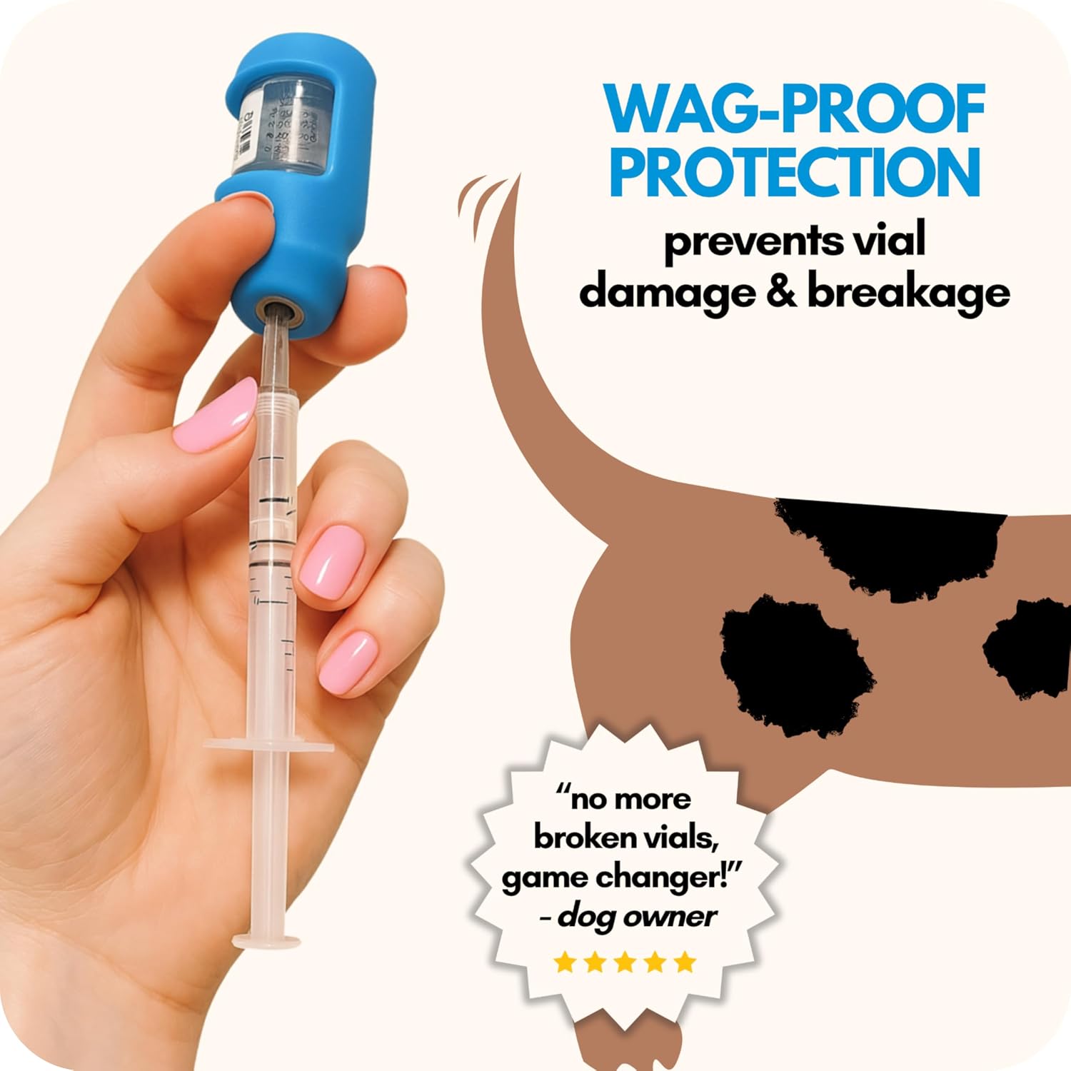 VIAL SAFE for Pets™ | Insulin Vial Protector Case | Secure Insulin Bottle Protector & Cover for 10mL Vials - Fits Vetsulin 10mL | 2-Pack | Paw Prints