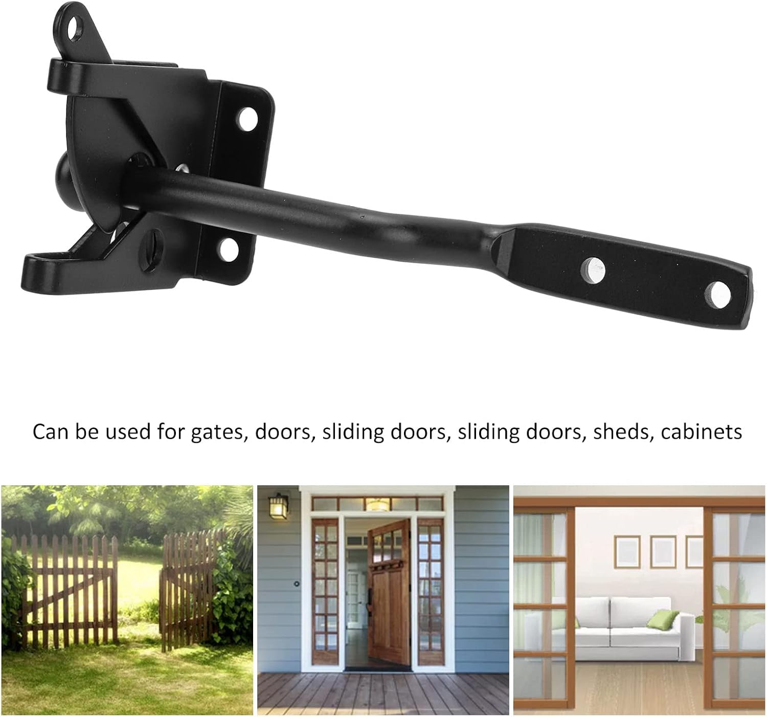 Heavy Duty Carbon Steel Padlock Hasp, 5.7x0.6x1.2in Black Fence Gate Lock with Mounting Screws for Gate Door Cabinet