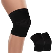 Andibro Kids Knee Sleeve Brace, 1 Pair Knee Compression Sleeve Breathable Children Knees Support Pad Elastic Soft Knees Protectors for Volleyball Football Dance Yoga Tennis Running Cycling ClimbingL