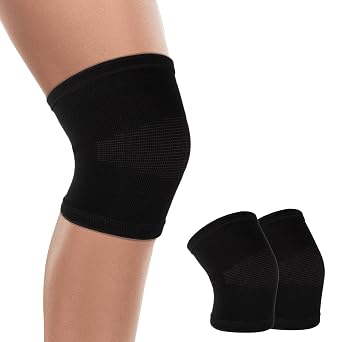 Andibro Kids Knee Sleeve Brace, 1 Pair Knee Compression Sleeve Breathable Children Knees Support Pad Elastic Soft Knees Protectors for Volleyball Football Dance Yoga Tennis Running Cycling ClimbingM