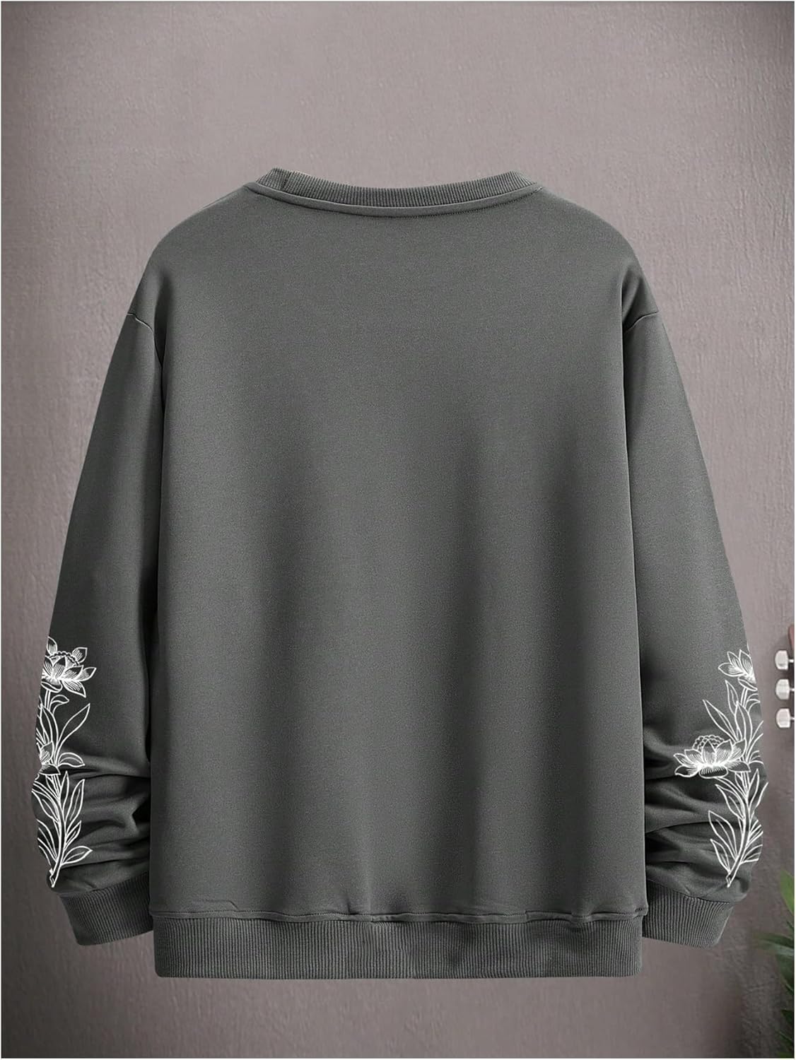 SOLY HUX Sweatshirts for Men Floral Letter Graphic Crew Neck Long Sleeve Pullover Fall Tops - Image 2