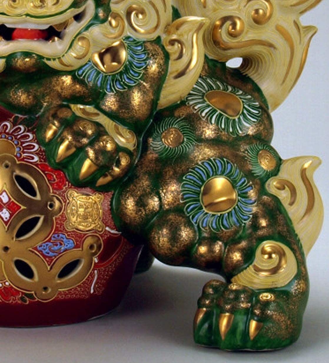 Amazon.co.jp: 【九谷焼】 12号立獅子 緑彩 : ホーム＆キッチン