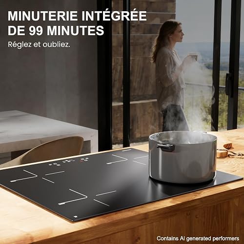 AURAKICH Plaque Induction 4 Feux Encastrable Verre Anti-Rayures - 8
