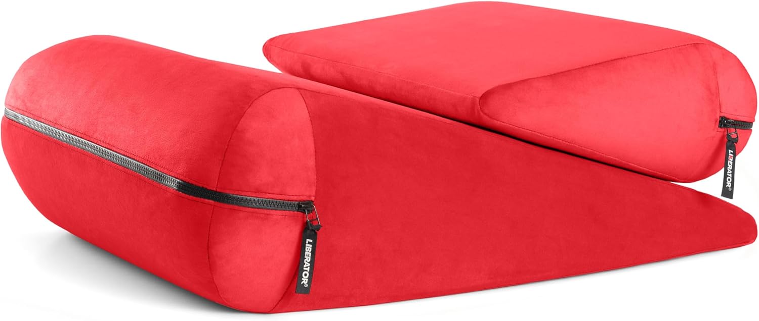 Liberator Jaz Duet Premium High Density Firm Foam Positioning Pillow Set - Lush Microvelvet Grey
