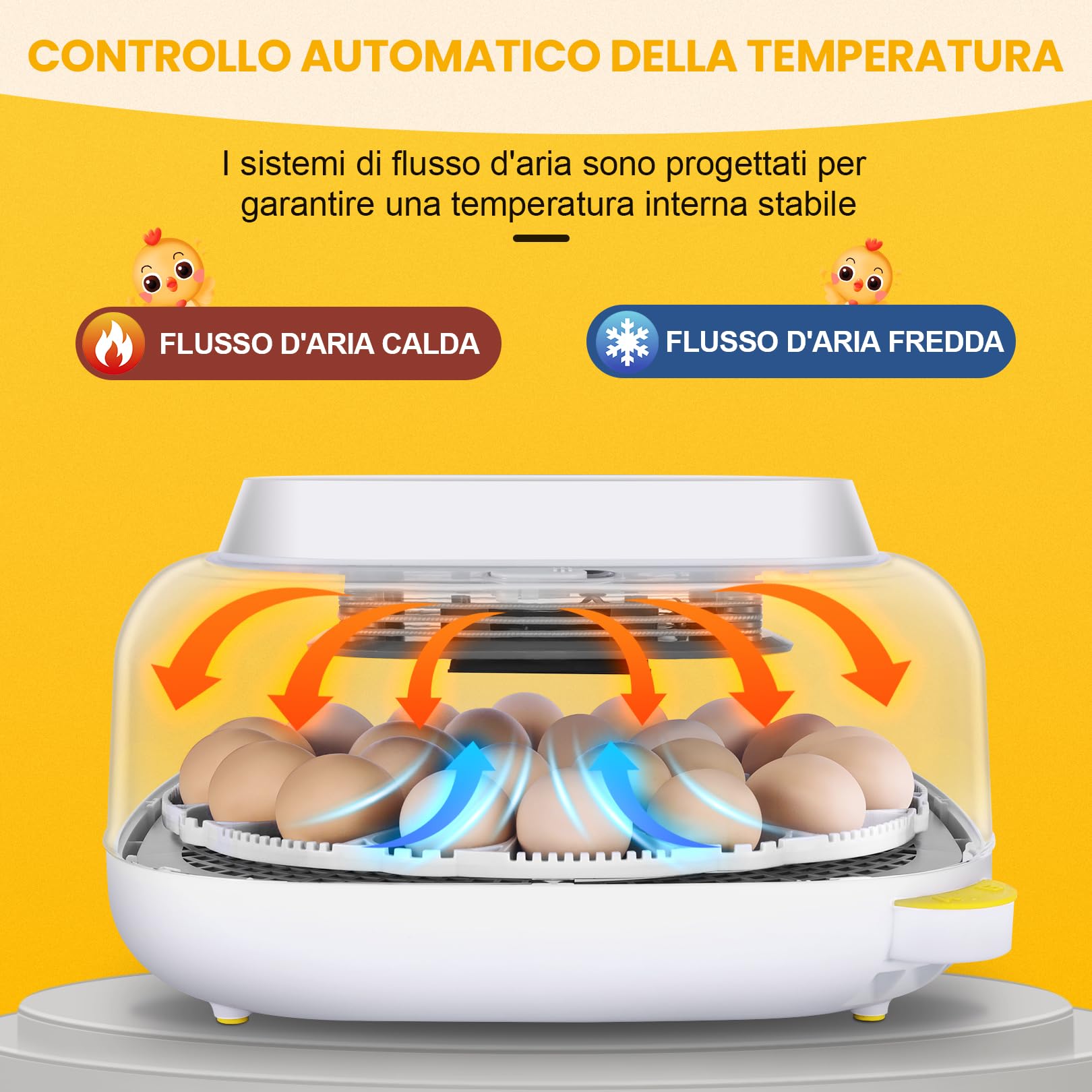 Sailnovo Incubatrice Per 24 Uova Automatica, Incubatrice Uova Gallina, 4 Modalità Incubatrice Con Rotazione Automatica Delle Uova e Controllo Della Temperatura ℉ Per Pollo e Quaglia (Grigio)