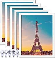 Vista 25 de Juego de 5 portarretratos de 18 x 24 pulgadas, marcos de fotos negros de alta transparencia para galería de pared horizontal de escritorio vertical