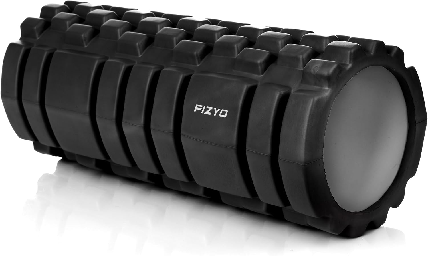 FIZYO Roller do Masażu z Wypustkami EVA 33x14 cm – Wałek do Rolowania Mięśni, Pleców i Nóg, Masaż Powięziowy, Regeneracja, Fitness, Rehabilitacja (Czarny)