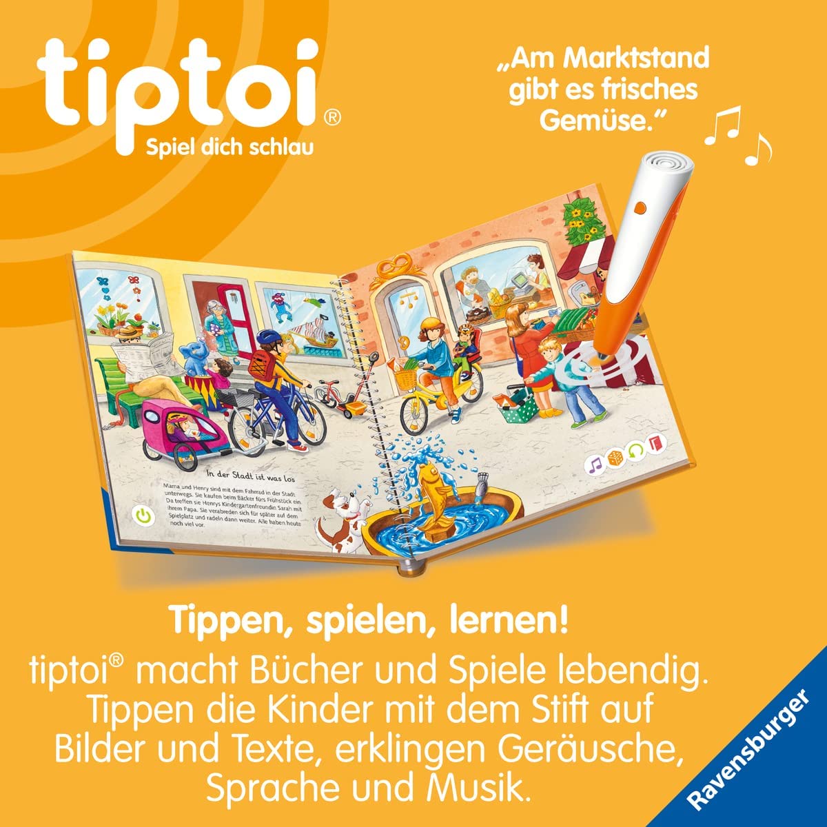 tiptoi Ravensburger - Set con libro di immagini delle mie parole, in viaggio (libro per bambini) + penna tiptoi 00110, giocattolo educativo per bambini
