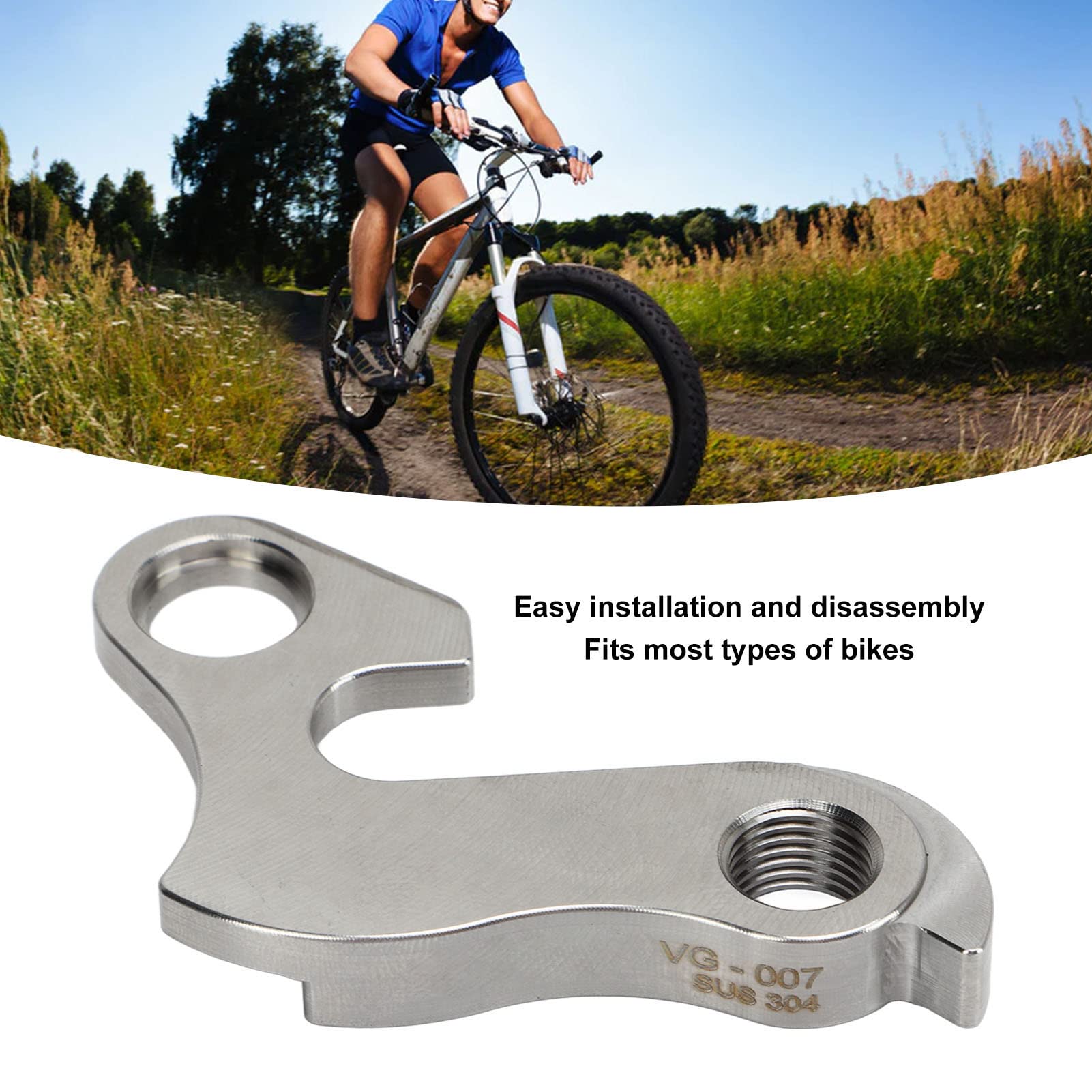 Cintre de dérailleur, Cintre de dérailleur arrière de vélo en Acier Inoxydable, Crochets de vélo Mech, Crochet de Queue d'engrenage de Cadre pour vélo de Montagne de Route, Cintre