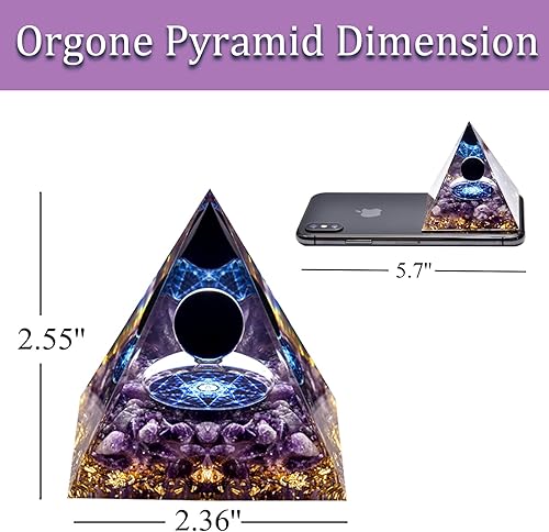 Miniatura 5 de Pirámide de orgón pirámide de cristal curativo de amatista y piedras curativas de orgonita generador de energía de cristales de protección para yoga