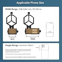 Vista 5 de VANKEY Soporte de teléfono para telescopio grande, adaptador de teléfono de metal para telescopio, monocular, binocular, compatible con iPhone