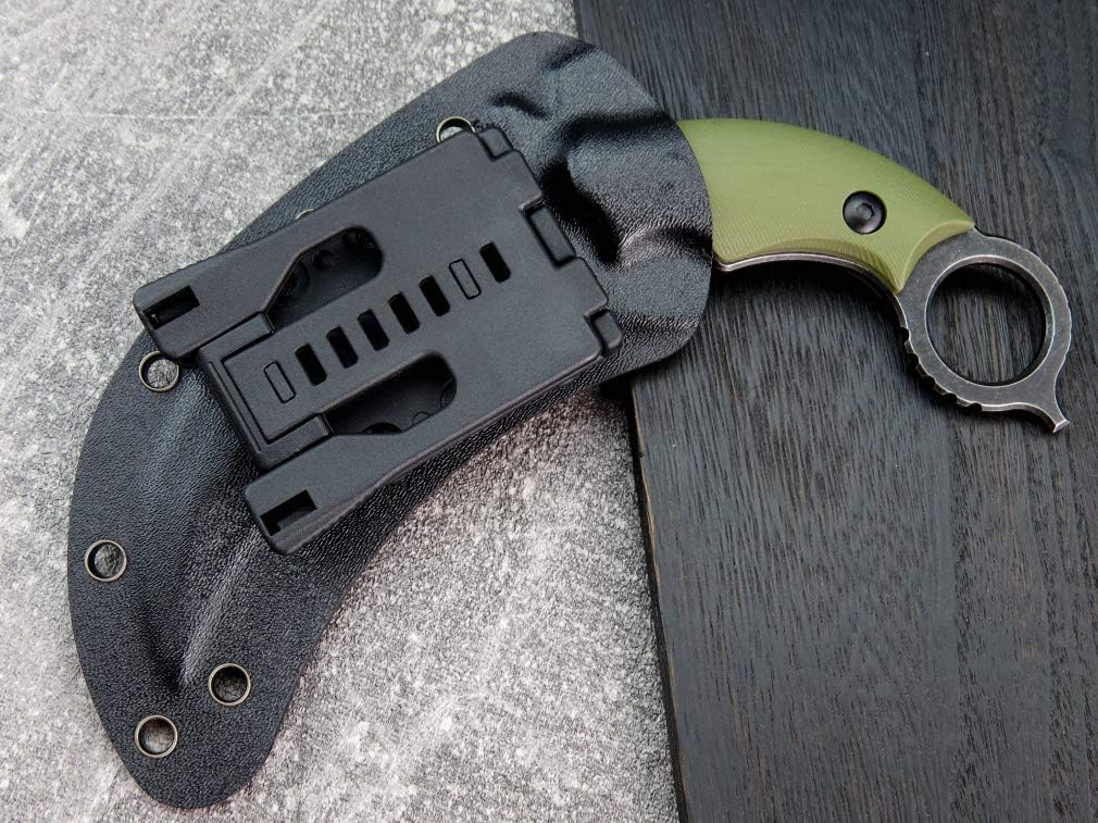 C1696 Fixed Blade Knife, D2 Steel G10 Handle 4.3 Inches, Outdoor Survival Camping EDC Tools with Kydex Sheaths (Army green)