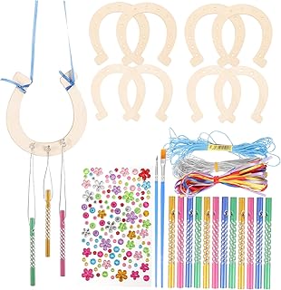 COHEALI 1 Conjunto DIY Casa Sinos De Vento DIY Carrilhão De Vento Sinos De Vento Para Sino Sino Ao Ar Livre Pendurado Sinos De Vento Decoração De Madeira Memorial Sinos De Vento Ferradura