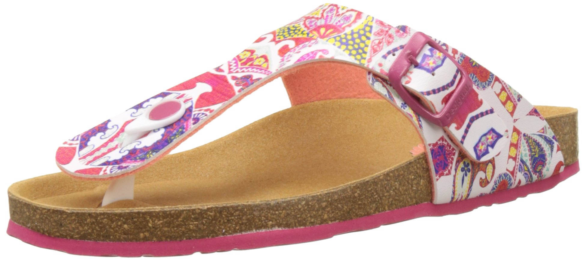 Desigual Mujer Blanco White 1000 Bio3 Hearts, Sandalias Con Tira A T Blanco (White 1000), 37 Eu