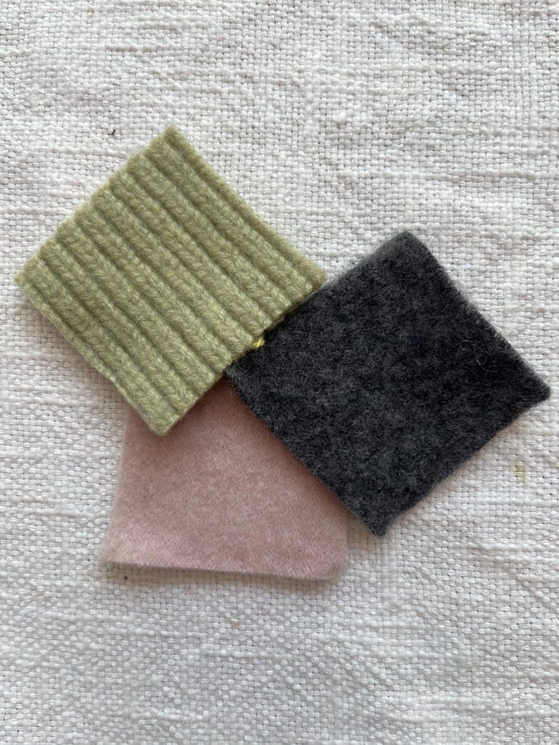 Set of 5, 2 inches,Cashmere Sweater Repair Patches: Felted Wool Fabric Squares, Wool Cashmere Elbow Patches, Sweater Patch, Elbow Patch, Knit Patches