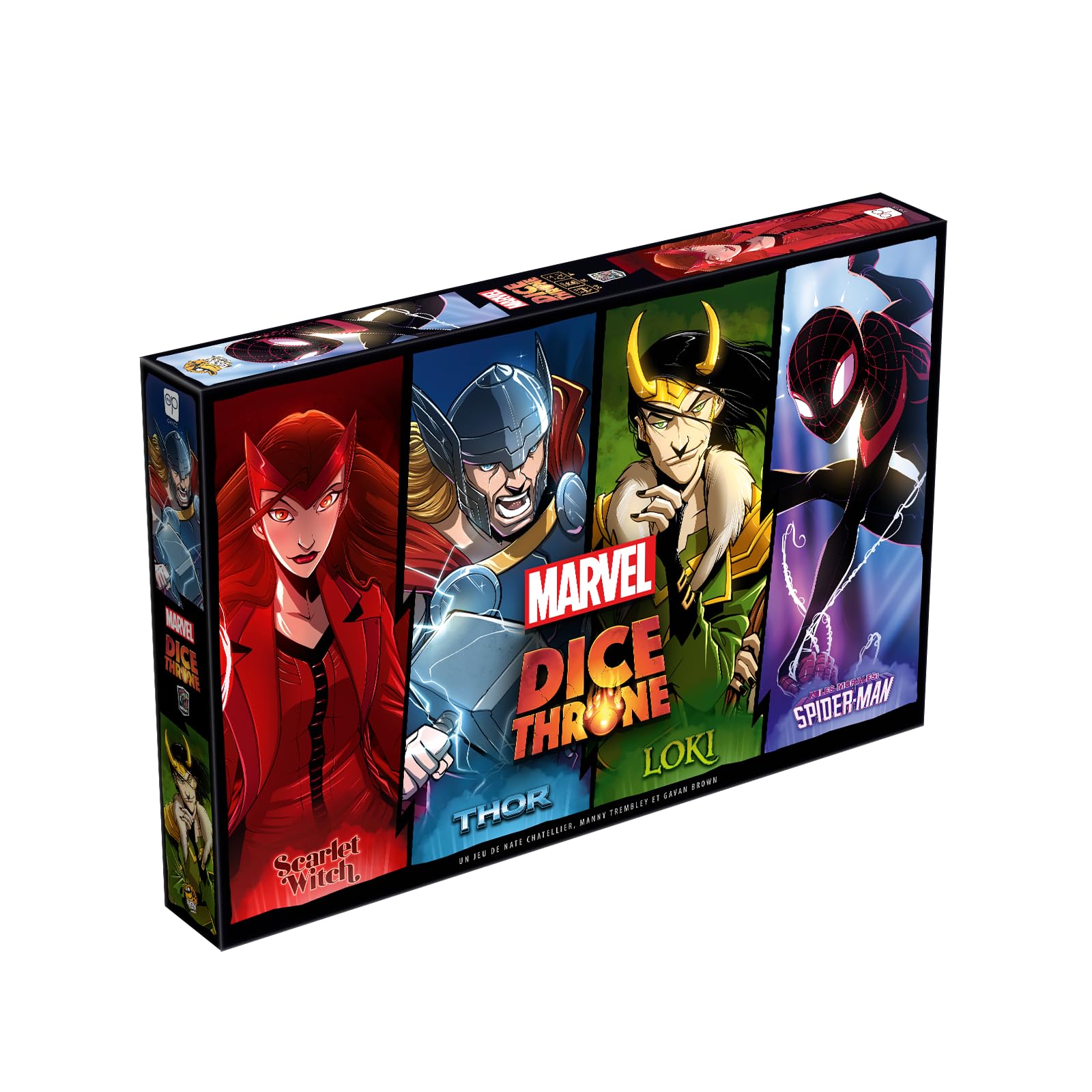 LUCKY DUCK GAMES - Marvel Dice Throne - Scarlet Witch, Thor, Loki, Spider-Man, Juego de Estrategia, Juego de Sociedad, De 8 Años, 2 a 4 Jugadores, 30 Minutos