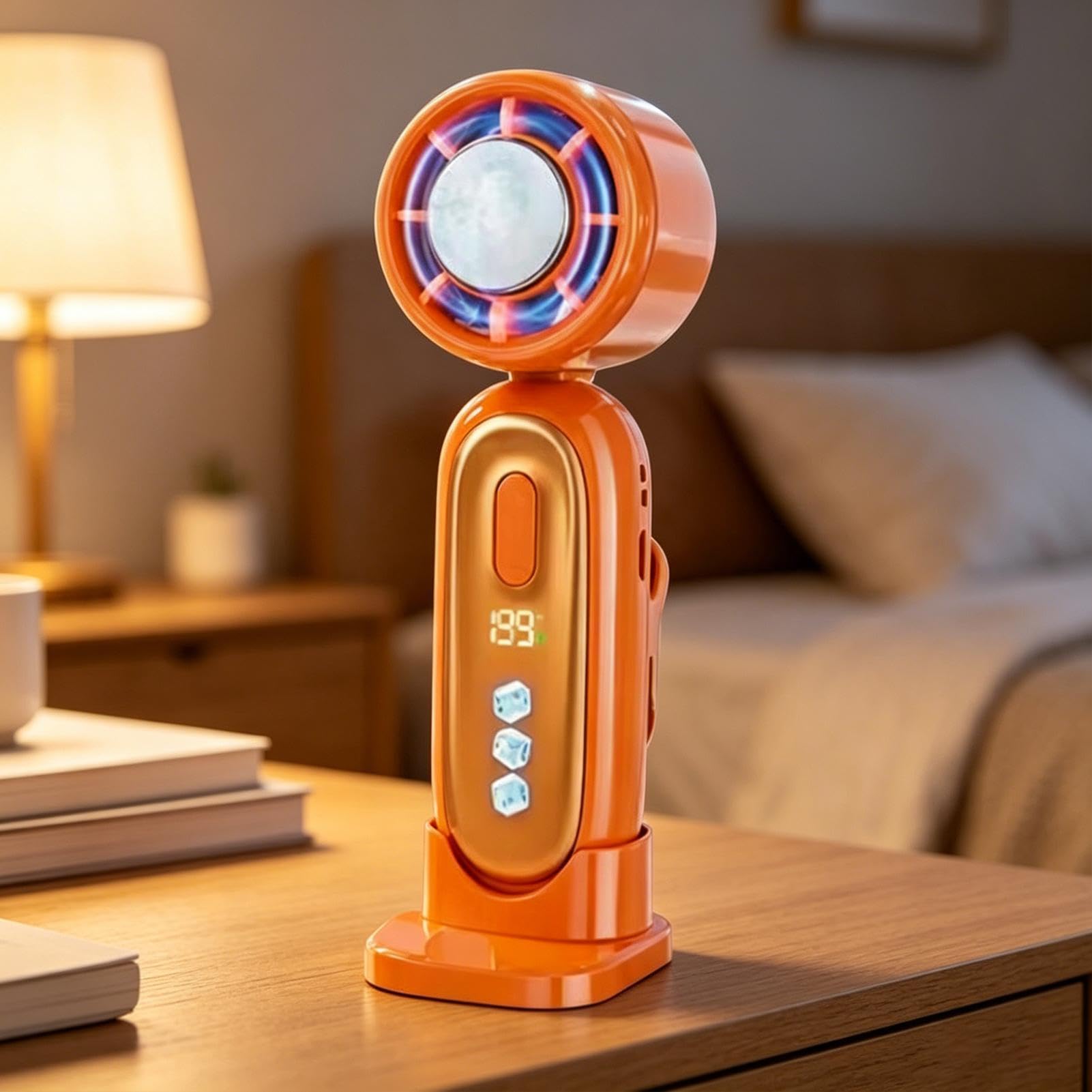 Ventilatore Elettrico Portatile Pieghevole Raffreddante Con Clip Posteriore | Mini Ventilatore a Batteria Ricaricabile Per Spiaggia Escursionismo Pesca Esterno Casa Ufficio Donna Uomo Bambini