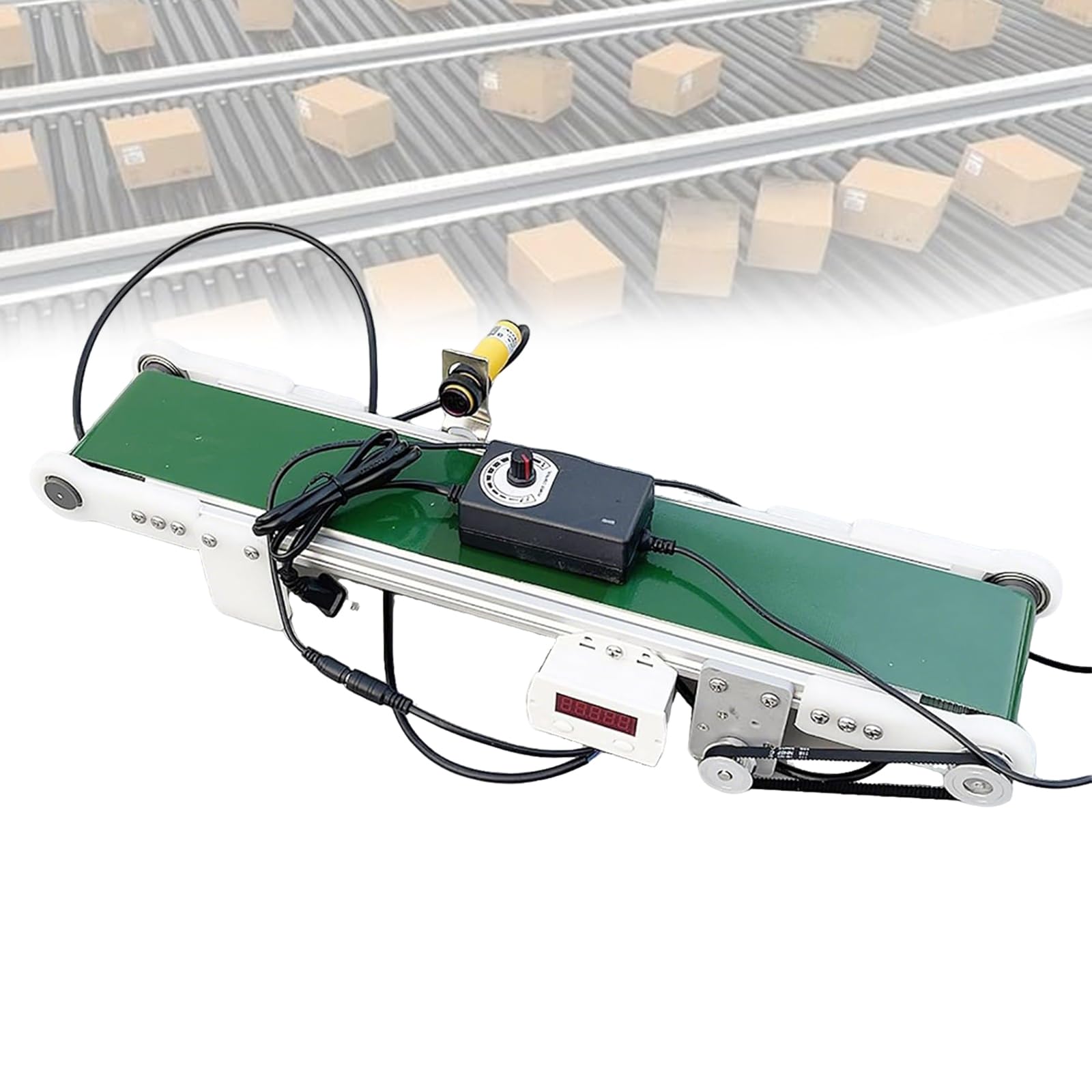 Mini cinta transportadora de mesa de 100 cm con contador automático, carril de carga de alta velocidad, experimento científico popular sobre fricción, ideal para uso educativo