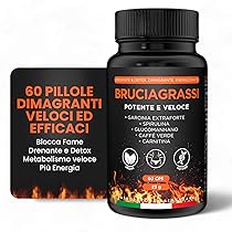 Brucia Grassi Potenti Veloci (DRENANTE GAMBE – ANTICELLULITE) con Dieta Digitale Inclusa | Dimagrante – Termogenico – Blocca Fame | Brucia Grassi – Carnitina | 60 Capsule