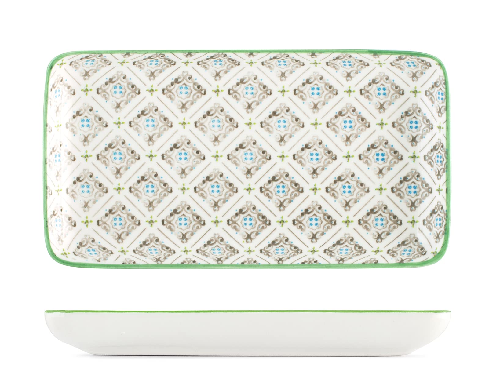 H&H Lot de 6 assiettes rectangulaires colorées 10 x 17,5 x 1,5 h