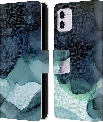 Head Case Designs Officially Licensed UtArt Heavy Smoke Dark Night Marble Leather Book Wallet Case Cover Compatible with Apple iPhone 11
