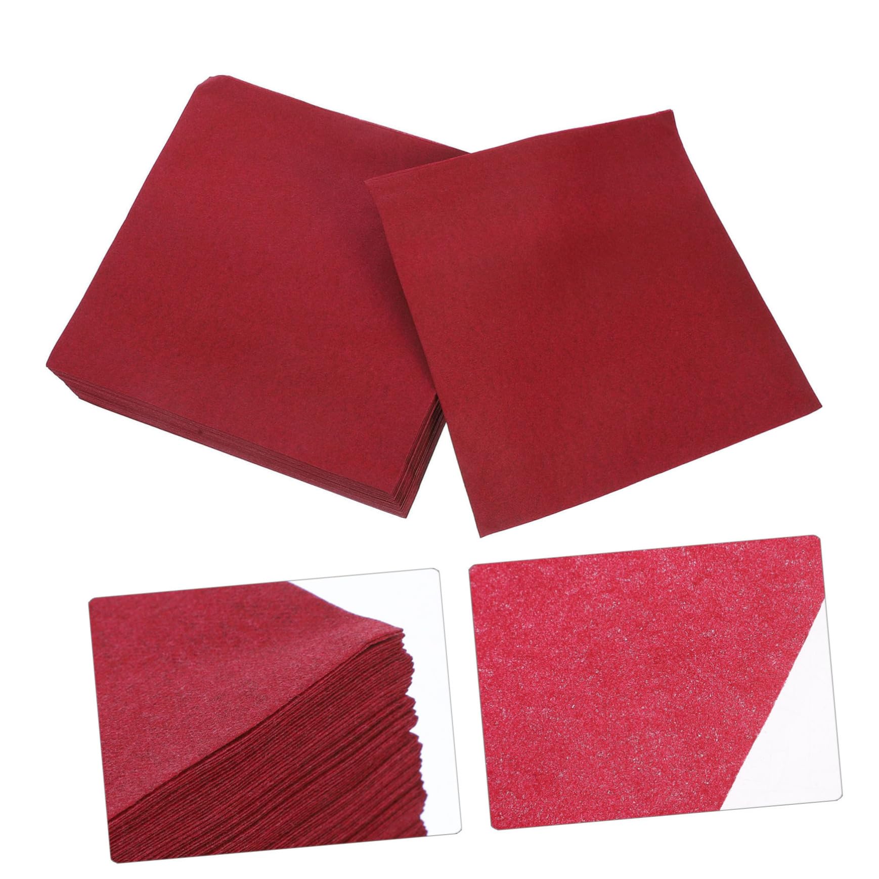 KOMBIUDA Tovaglioli in Morbidi e Assorbenti 50 Usa di Getta Pezzi Legno Pasta Natale Riciclabili di Color Rosso Scuro per Cucina da Pranzo