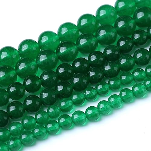 60 cuentas de piedra de jade verde natural de 0.236 pulgadas (0.236 in), cuentas curativas energéticas para hacer joyas, pulseras, collares y