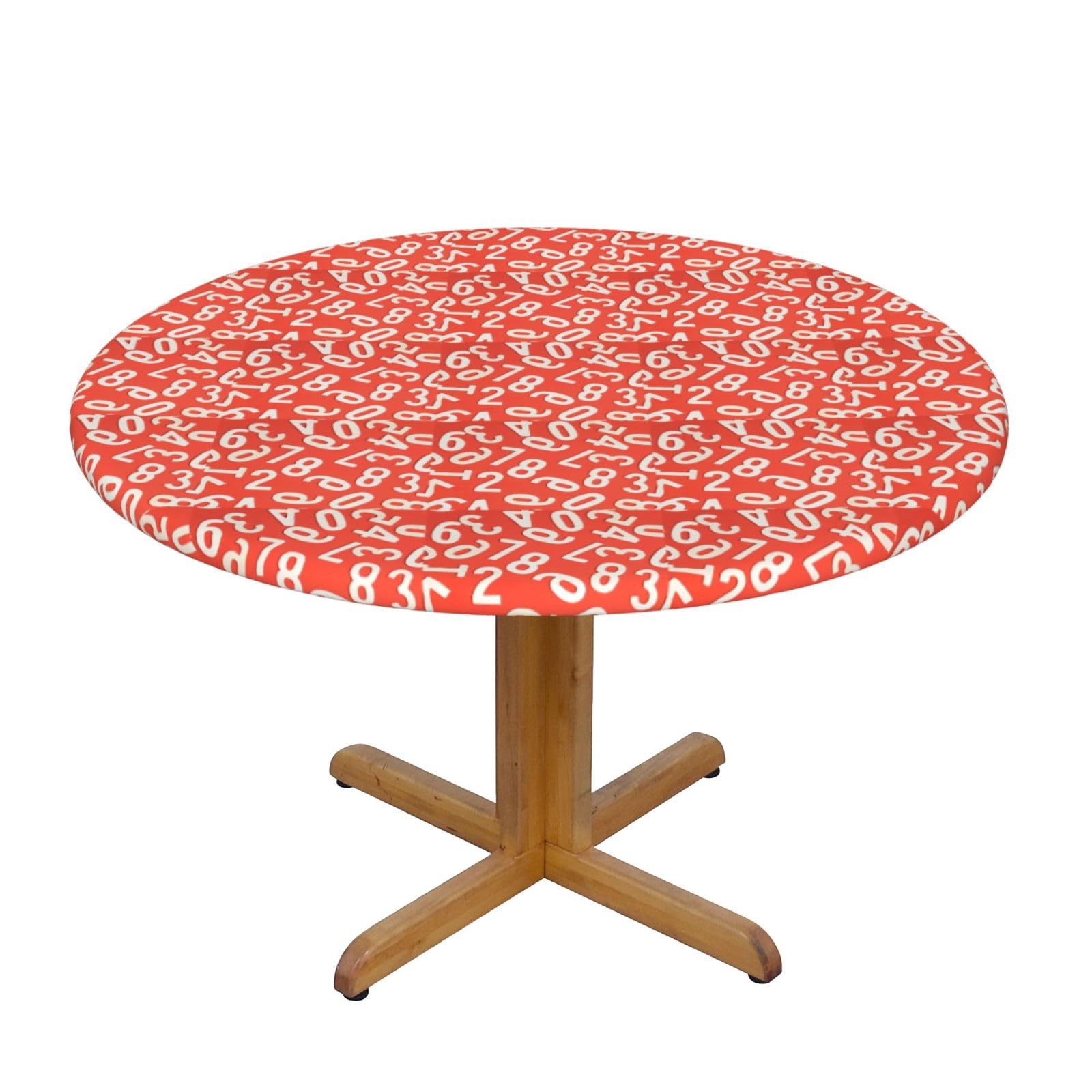 Nappe ronde au design de chiffres artistiques imprimés pour buffet