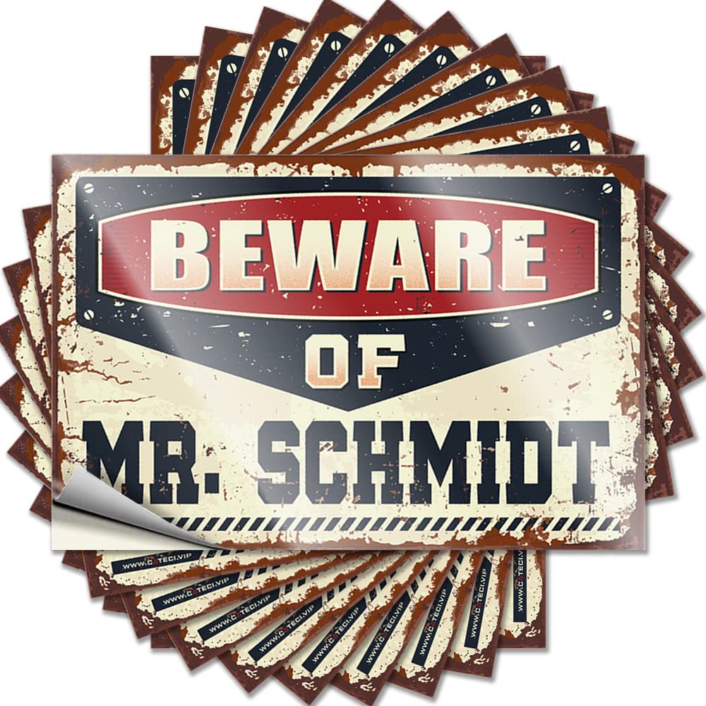 Beware of Mr. Schmidt Tattoos Retro Kitchen Decor | Bookish Bumper Removable Decal Pack(12X18CM)