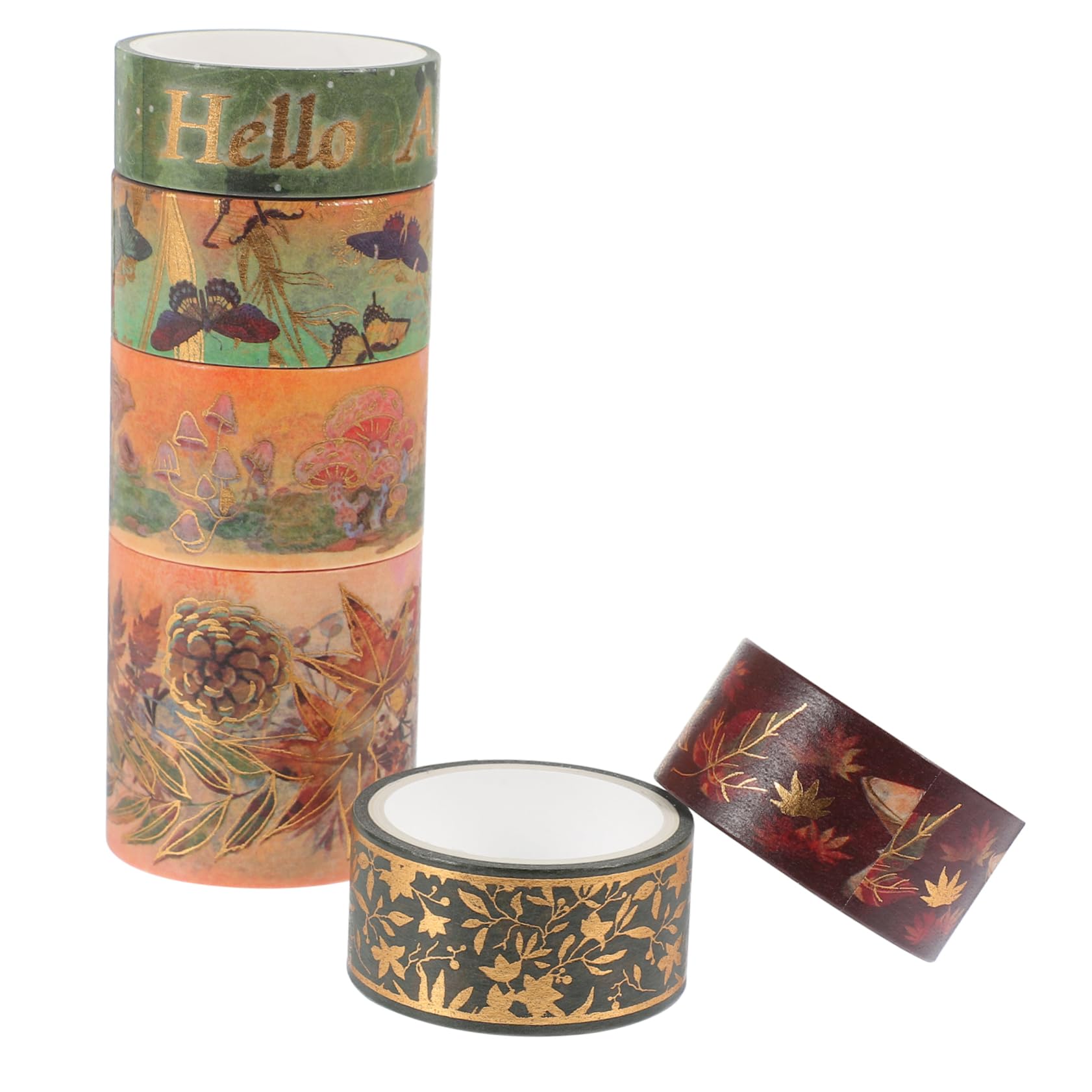 HOMSFOU 4 set Nastro Washi Carta Sottile Adesivi Per Diario Nastro Colorato Per Artigianato Nastro Da Per Scrapbooking Graziosi Accessori Per Diario Materiale Per 6 * 4