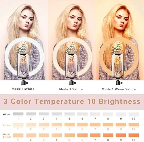 Miniatura 7 de Anillo de luz LED de 10 pulgadas con soporte para teléfono y trípode Kit de soporte de estudio video belleza selfie