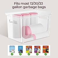 Vista 4 de Delamu Acrylic Trash Bag Holder, 2 Pack (XL+S) Stackable Garbage Bag Dispenser, Clear Organizer Bins for Under Sink Organization, Pantry Storage