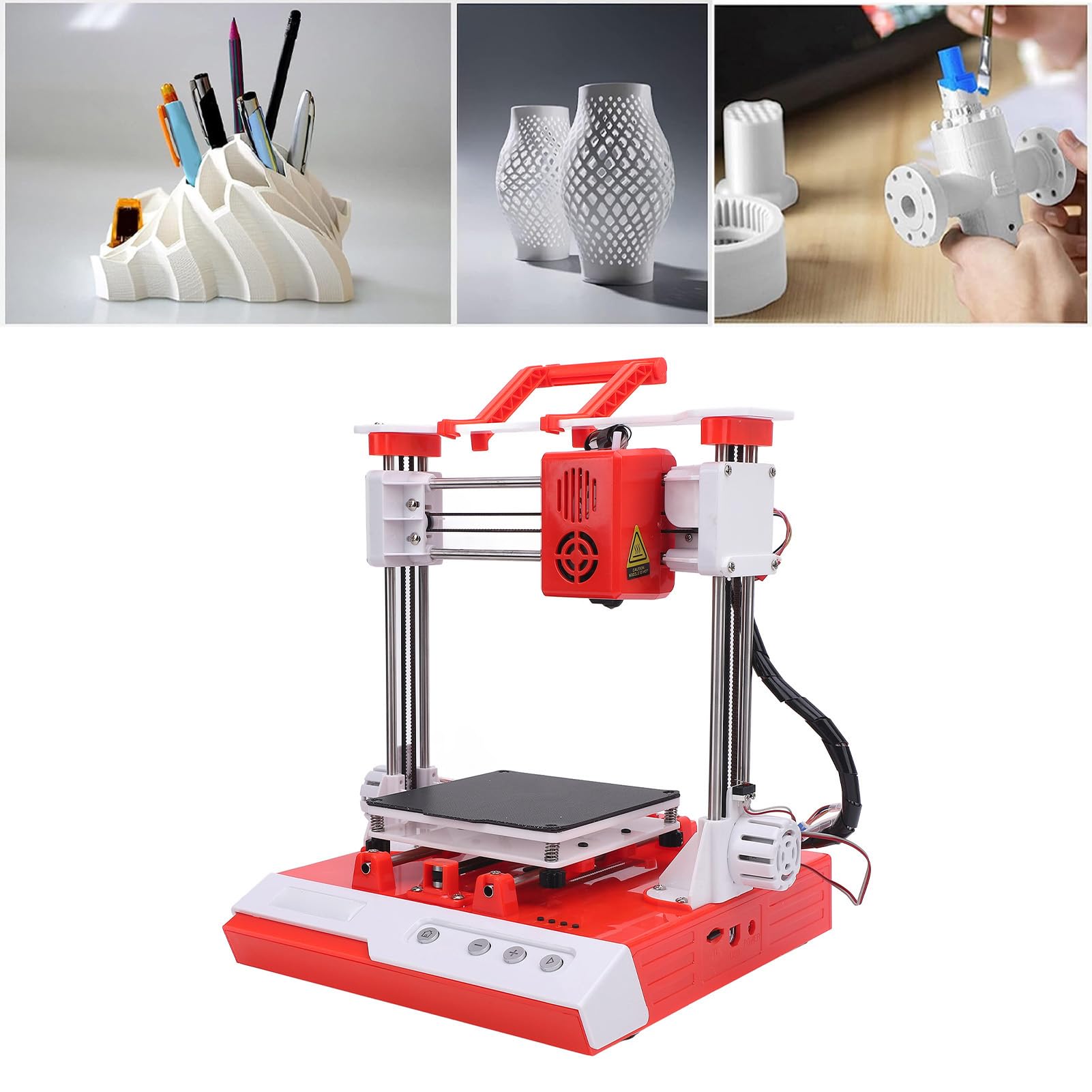 Sxhlseller Stampante 3D per Principianti, Facile da Usare con Dimensioni di Stampa 100x100x100 Mm, Alta Precisione, Riscaldamento e Stampa Rapidi, Supporta Filamenti PLA (Spina europea)