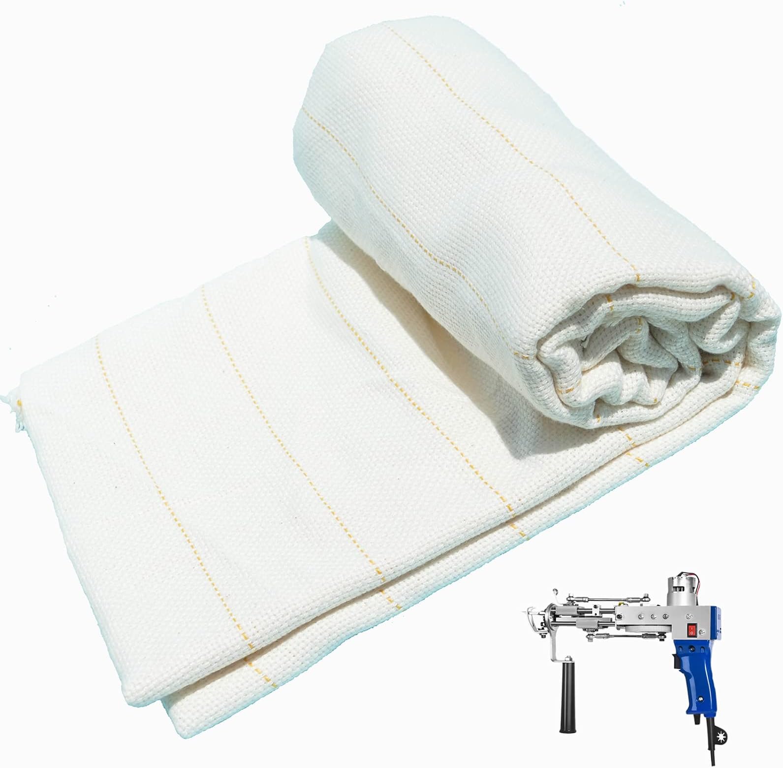 JONAS C 59" × 59" Primary Tufting Cloth for Making Rugs, Tufting Fabric with Marked Lines, Monks Cloth for Tufting Gun and Punch Needle, Punch Needle Fabric