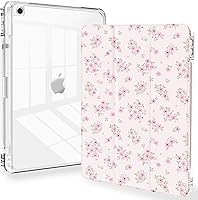 Vista 8 de Feams Funda para iPad de 9ª generación, funda triple para iPad 10.2, cubierta trasera transparente con soporte para lápiz y apagado Ángel