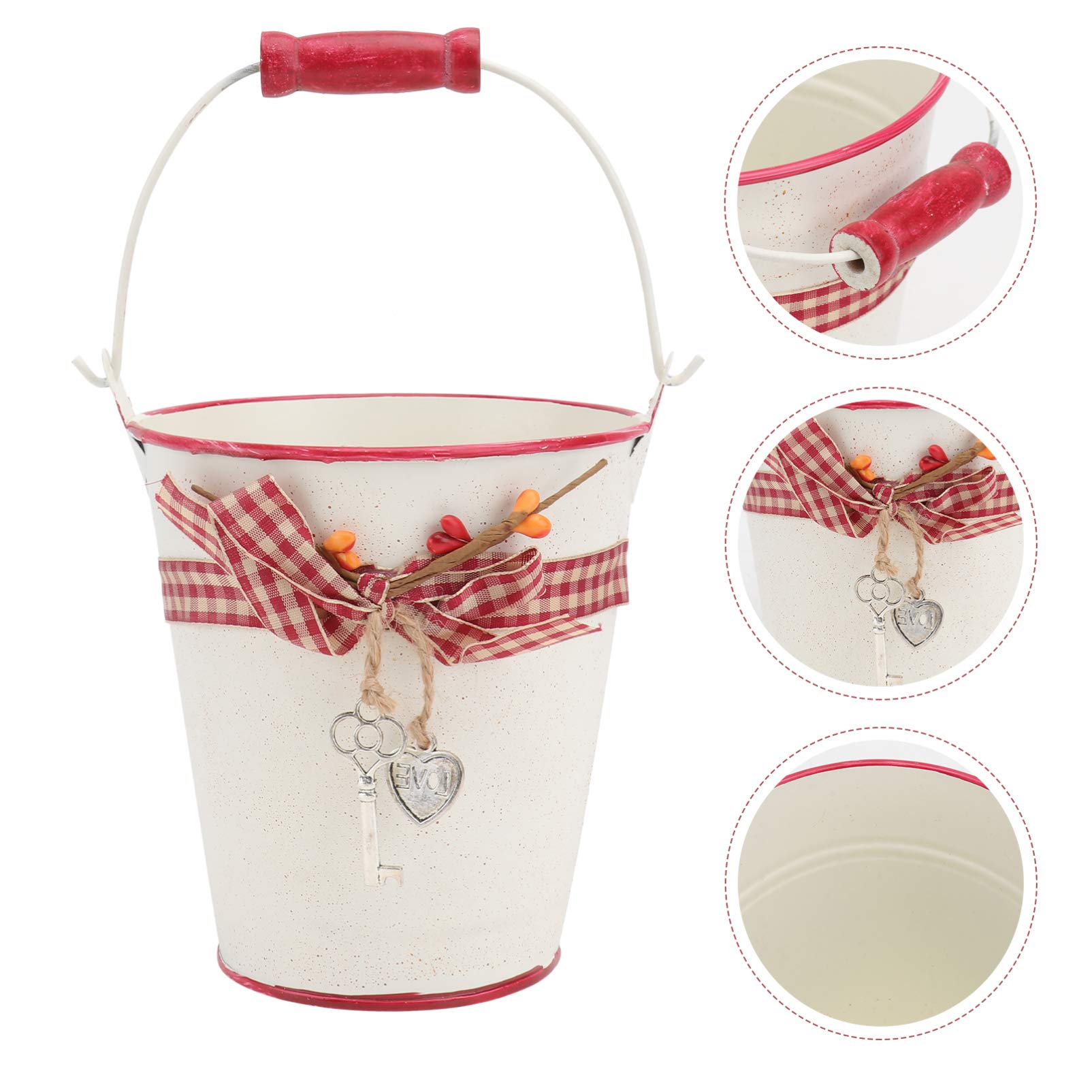 Pot De Fleurs En Fer Décoratif Noeud Serrure D'amour - Style Rustique Vintage - 25x11x10 Cm