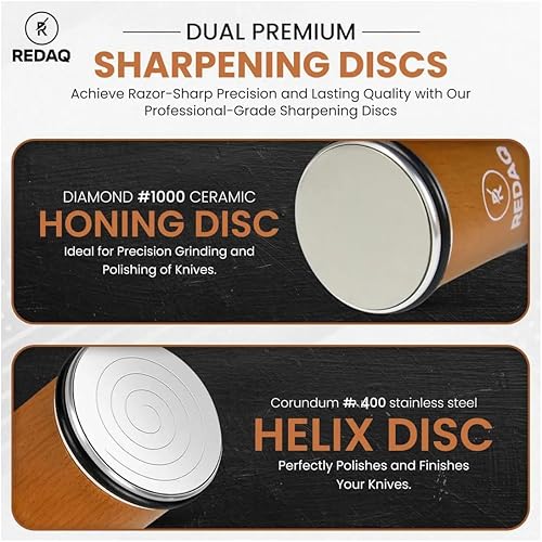 Miniatura 9 de Afilador de cuchillos rodantes restaura cuchillos sin brillo rápidamente con 5 ángulos magnéticos (12  a 25 ), discos de diamante y corindón,