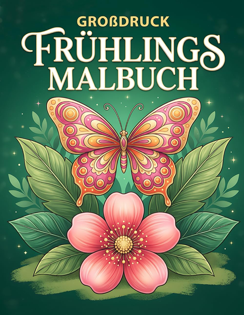 Großdruck Frühlings Malbuch: 50 einfache, leichte, große und entspannende Frühlingsmotive – ideal für Erwachsene und Senioren zum Ausmalen
